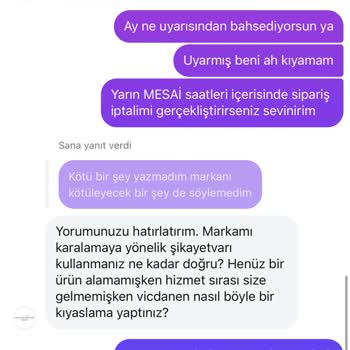 Satıcıdan Sipariş Sonrası İletişimde Kaba Ve İlgisiz Tavır