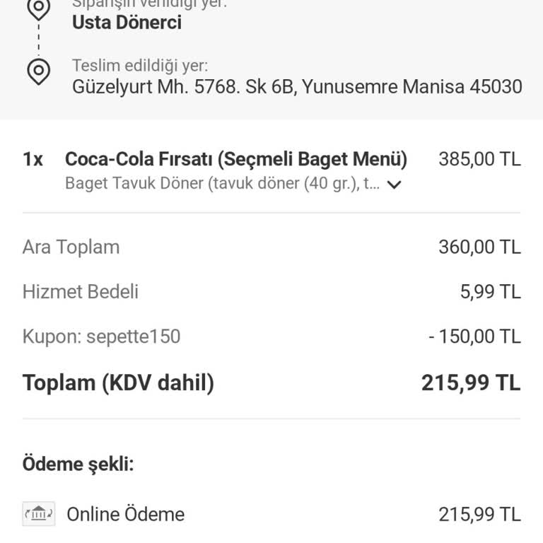 Yemeksepeti Siparişim Teslim Edilmedi, Destek Alamadım Ve Mağdur Oldum