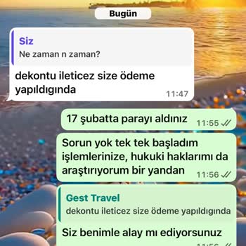 Gest Travel'ın Son Anda Tur İptali Ve Ücret İadesi Sorunu