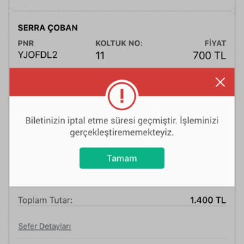 İptal Edilen Seferde Bilet İadesi Yapılmıyor, Mağduriyet Yaşıyorum