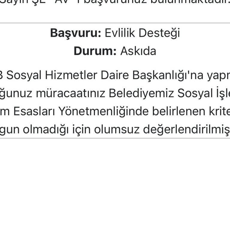 Evlilik Desteği Başvurum Gerekçesiz Reddedildi Ve Bilgilendirme Yapılmadı
