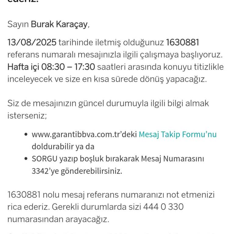 Kredi Kartı Yapılandırma Talebime Bankadan Dönüş Alamadım, Mağduriyet Yaşıyorum