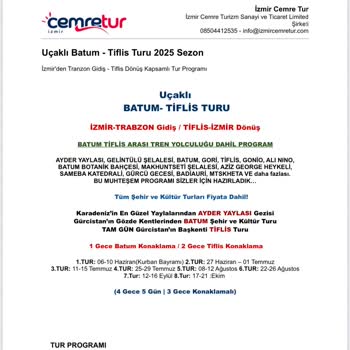 Cemre Tur Batum-Tiflis Turunda Yaşanan Program Aksaklıkları Ve İade Talebi