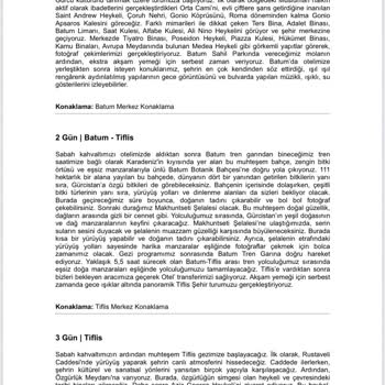 Cemre Tur Batum-Tiflis Turunda Yaşanan Program Aksaklıkları Ve İade Talebi