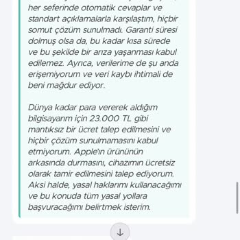 Macbook Pro'da Ani Ekran Arızası Ve Yüksek Onarım Ücreti Mağduriyeti