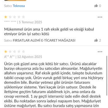 Dijitsu Buzdolabımın Rafı Eksik Geldi Çözüm Bekliyorum