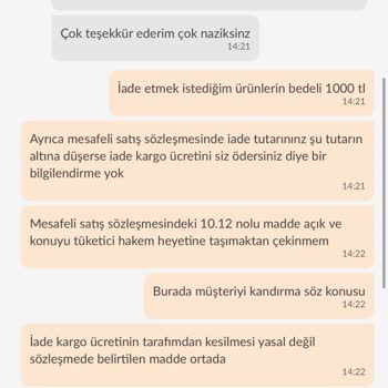 İade Kargo Ücreti Haksız Yansıtıldı, Sözleşme İhlali!
