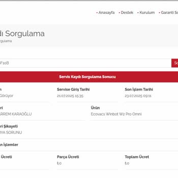 Satın Aldığım Ecovacs Winbot 2 Omni Ürünü 5 Aydır Arızalı, Değişim Süreci Tamamlanmıyor
