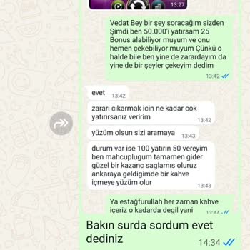 Yatırım Sonrası Söz Verilen Bonus Ve Para İadesi Gerçekleşmedi