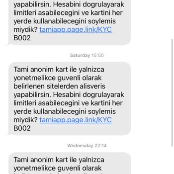 Garanti BBVA Tami Card Sanal Kart Bakiye Kullanılamıyor, İade Talebim Var
