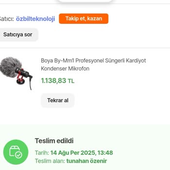 Orijinal Ürün Yerine Sahte Mikrofon Gönderildi!