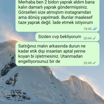 Satın Aldığım Asma Yaprağı Sert Ve Kalın Çıktı, İletişim Engellendi Mağdur Oldum
