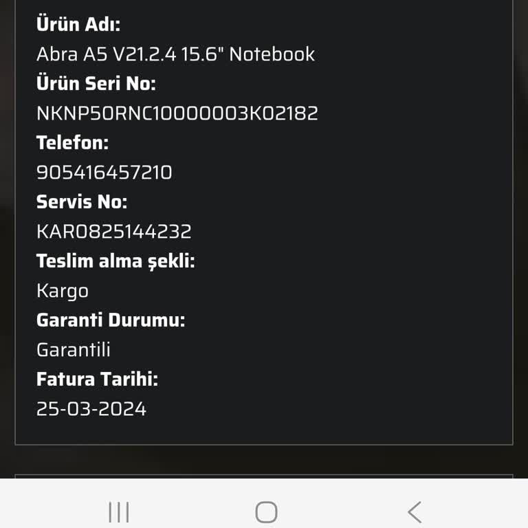 Teknik Servisin İlgisizliği Nedeniyle Batarya Sorunum Çözülemedi İşim Aksadı