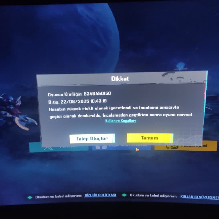 Haksız Yere Dondurulan PUBG Hesabımın Acilen Açılmasını İstiyorum