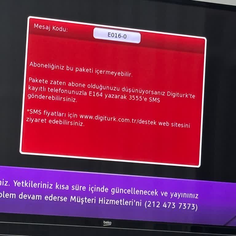 Digiturk Maç Yayınlarında Sürekli E164 Hatası Ve Çözümsüzlük
