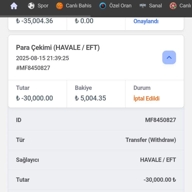 Kazancım Hiçbir Gerekçe Olmadan Silindi, Paramın İadesini Talep Ediyorum