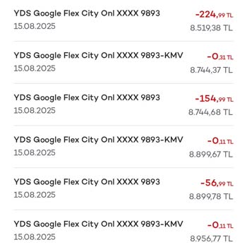 Bilgim Dışında Google Flex City Üzerinden Akbank Hesabımdan Para Çekildi