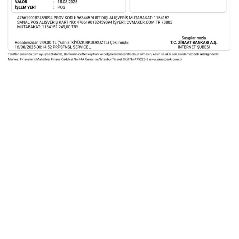 Hesabımdan Sebepsiz 249 TL Kesinti Yapıldı!