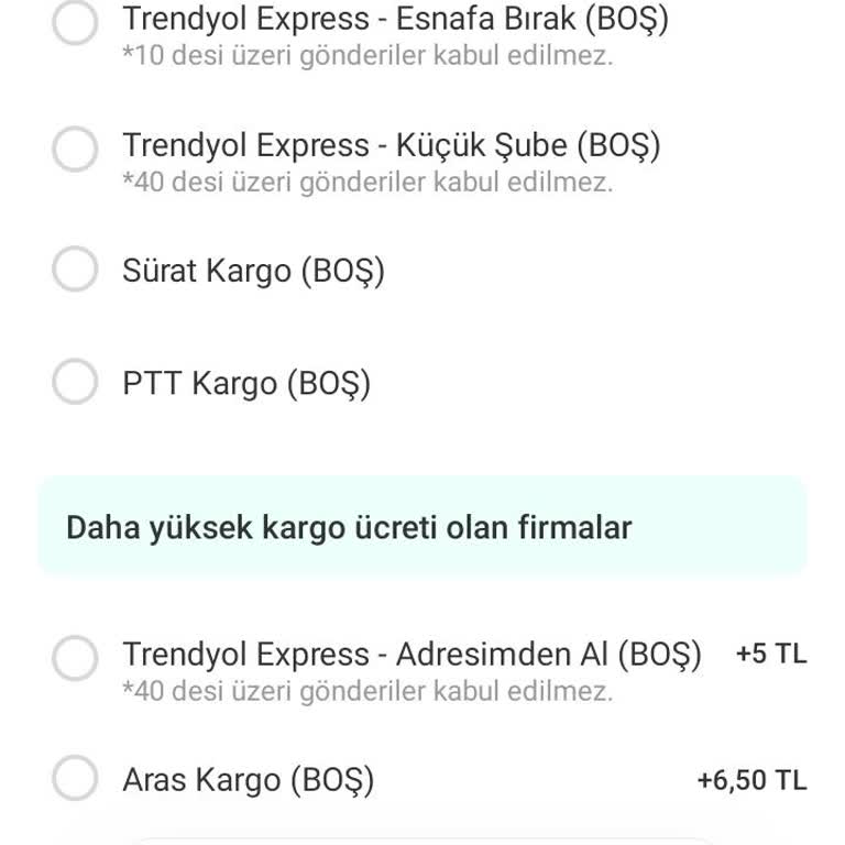 Kargo Kodu Sınırına Ulaşıldı Hatası Nedeniyle Satışım Gecikiyor