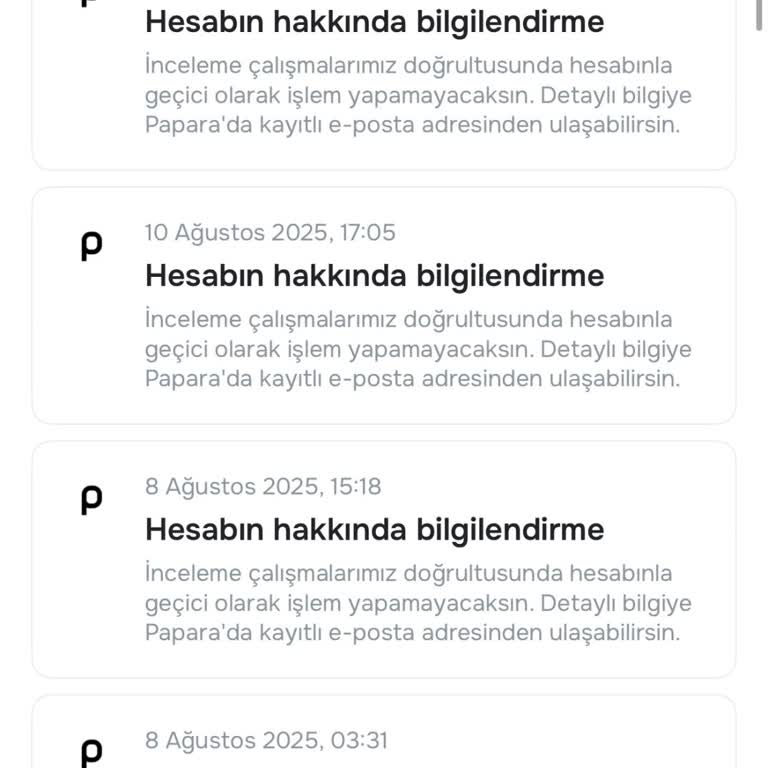 Papara Hesabım Sebepsiz Yere Kısıtlandı Paramı Çekemiyorum