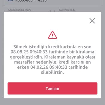Kart Silme Engeli Ve Müşteri Hizmetlerine Ulaşılamıyor