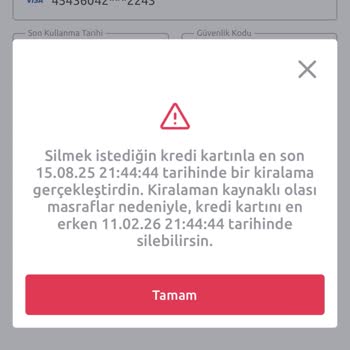 Kart Silme Engeli Ve Müşteri Hizmetlerine Ulaşılamıyor