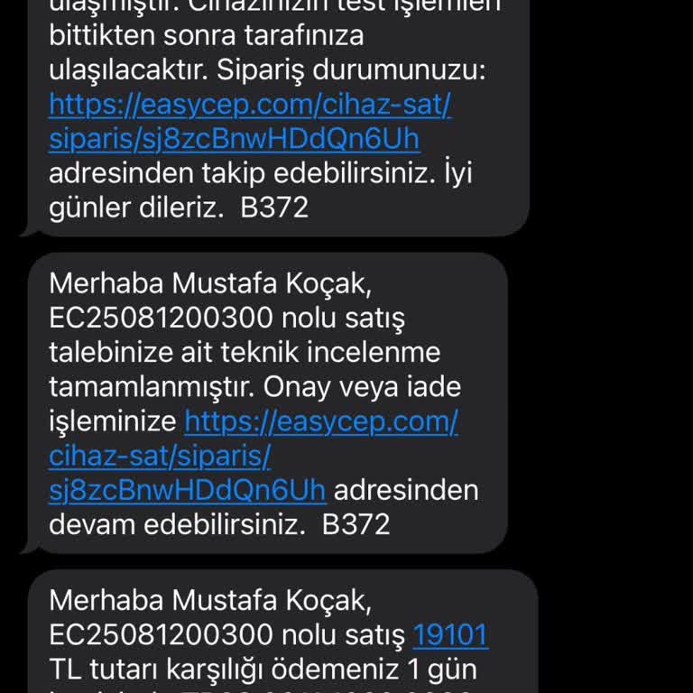 EasyCep’e Gönderilen İphone İçin Ödeme Yapılmadı, Mağduriyetim Sürüyor