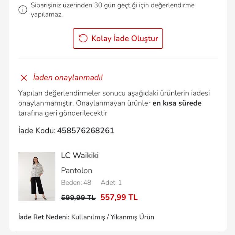 İade Talebim Reddedildi Ürünüm Ve Param Geri Verilmedi