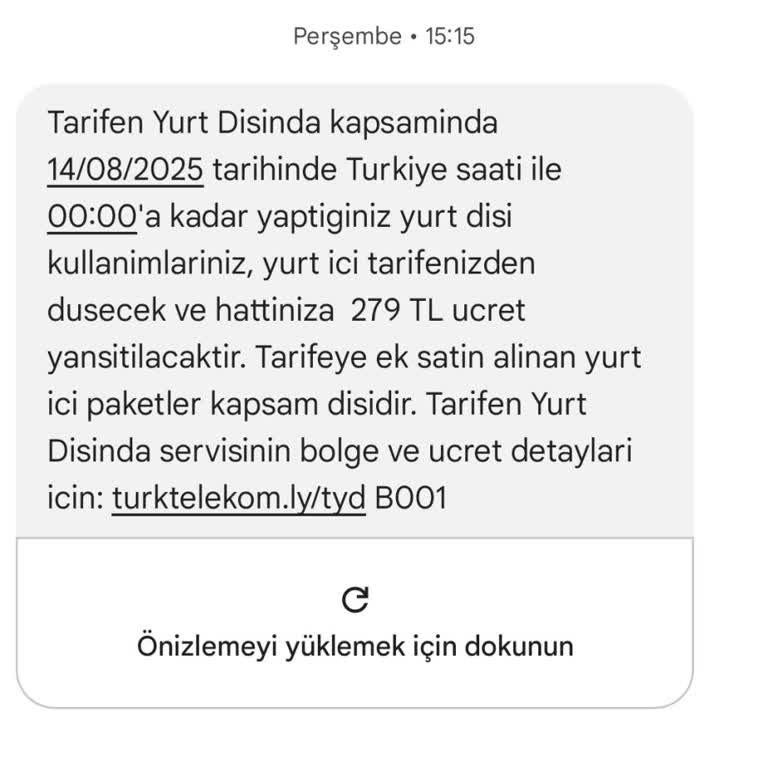 Yurt Dışı İnternet Ücreti Hatası Nedeniyle Haksız Fatura Yansıtılması Ve Acil Çözüm Talebi