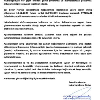 Garanti Kapsamındaki Ayakkabının Deforme Olması Ve Olumsuz İnceleme Sonucu