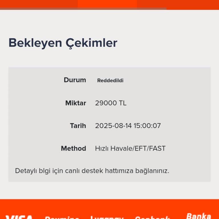 Matadorbet Kazandığım 29000 TL Çekim Talebim Gerekçesiz Reddedildi Ve Bakiyem Silindi