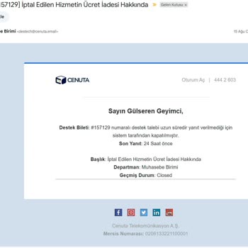 Deneme Süresi İçinde İptal Edilen Hizmetin Ücret İadesi Yapılmıyor