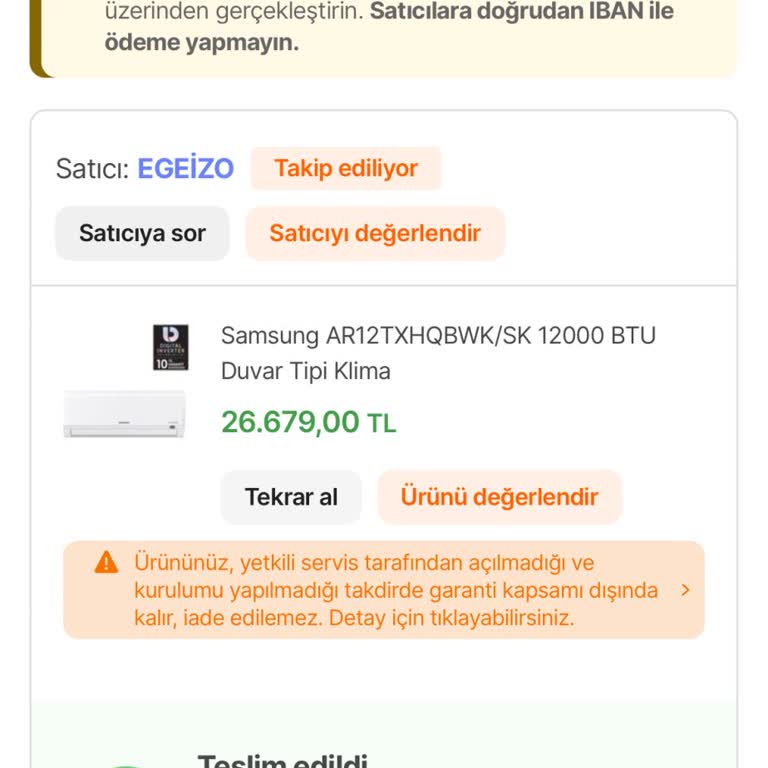 Satın Aldığım Samsung Klima 6 Gündür Kurulmadı, Mağduriyet Yaşıyoruz