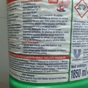 Domestos Çamaşır Suyu Kullanımında Kıyafetlerde Pembe Renk Değişimi