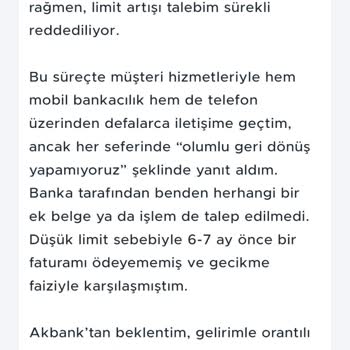 Axess Kredi Kartı Limit Artışı Taleplerim Sürekli Reddediliyor