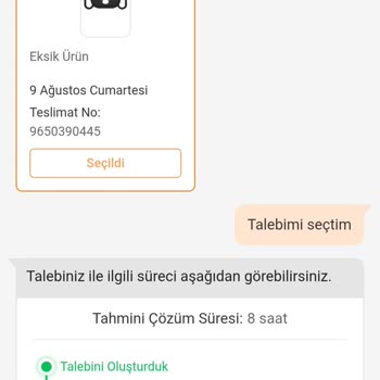 Eksik Ürün Teslimatı Ve Çözüm Sürecinde Belirsizlik
