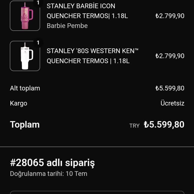 Stanley Sipariş Verdiğim Termos Bir Ay Geçmesine Rağmen Teslim Edilmedi