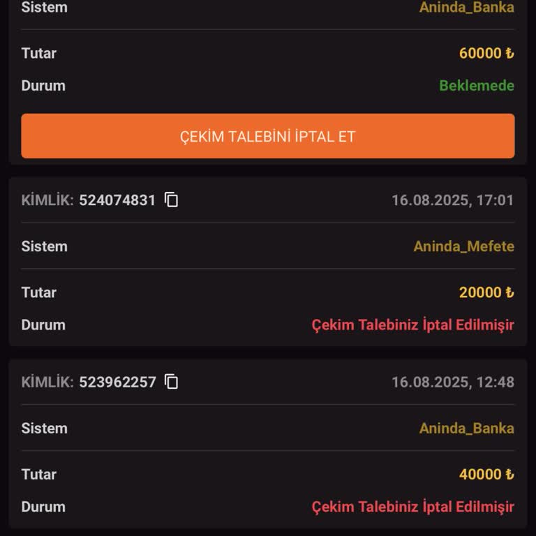 Panterbahis Para Çekme Talebim Defalarca İptal Edildi, Mağduriyetim Giderilmiyor