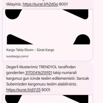 Sürat Kargo Sancak Şubesi Teslimat Yapmadan Sahte Mesaj Gönderiyor