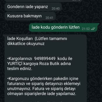 Yanlış Ürün Ve İade Sorunu: Roza Butik’te Çözülmeyen Mağduriyet