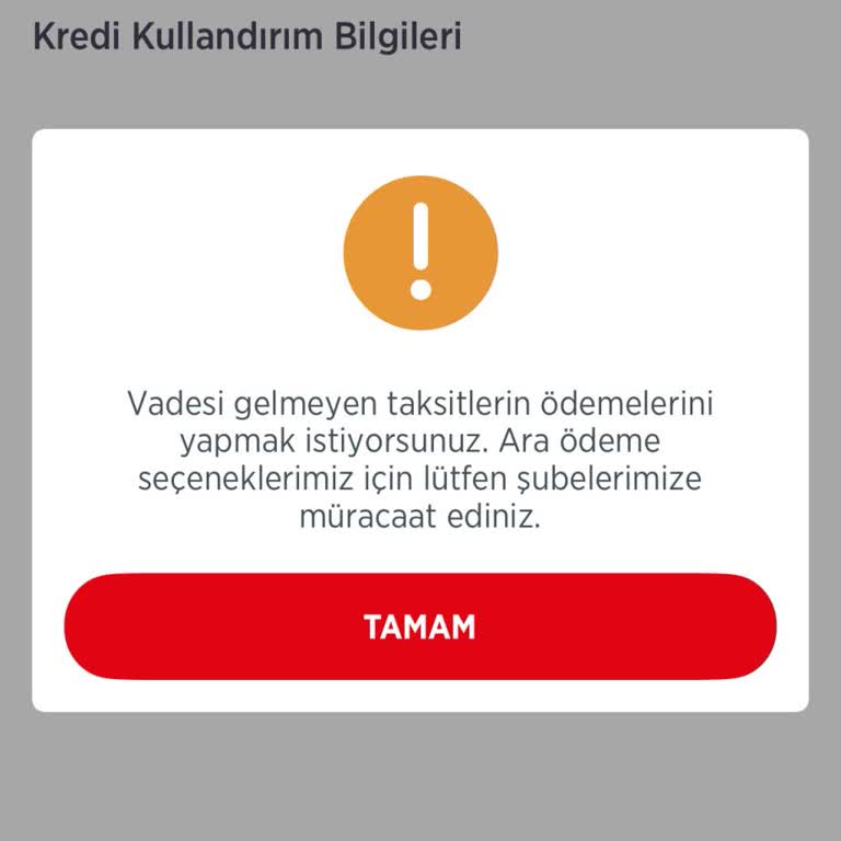Kredi Son Taksit Ödemesi Sistem Hatası Nedeniyle Gerçekleşmiyor