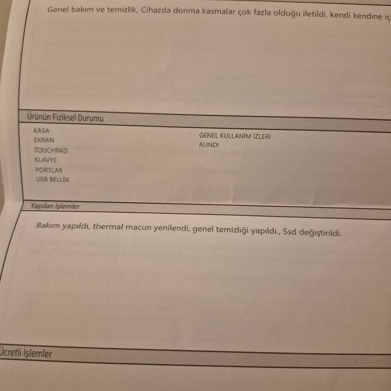 Servisten Sonra Eksik Teslim Edilen Bilgisayar Ve Sürekli Sorunlar