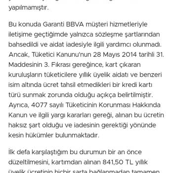 Kart Aidatı İadesi Yapılmıyor Ve Zorunlu Kart Değişikliği Dayatılıyor