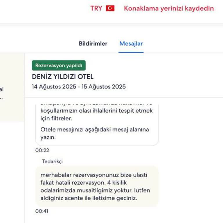 Otel Rezervasyonum Kabul Edilmedi, Ücret İadesi Yapılmadı