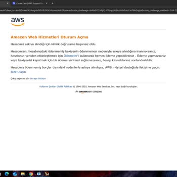 AWS Hesabım Gerekçe Belirtilmeden Askıya Alındı, Projelerime Erişemiyorum