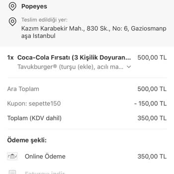 Popeyes Teslim Edilmeyen Siparişe Karşı İlgisiz Müşteri Hizmetleri Ve İade Talebi