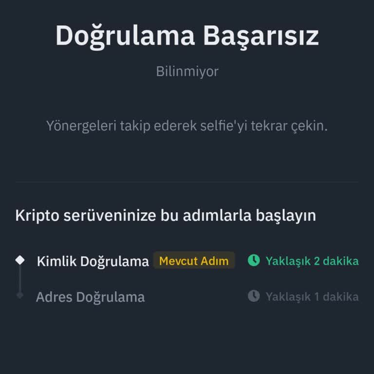 Binance TR Kimlik Doğrulama Hatası Nedeniyle Para Yatırılamıyor