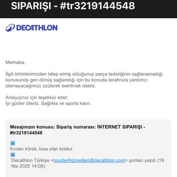 Kürek Parçası Kırıldı, Yedek Parça Temini Yapılmıyor!