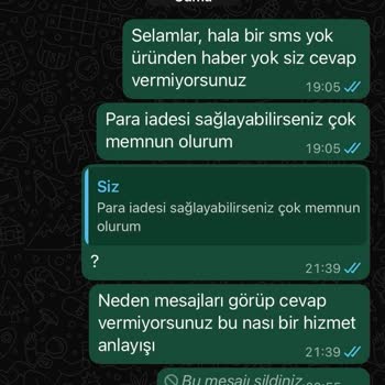 Sipariş Teslim Edilmedi, Yetersiz Müşteri Hizmeti Ve İade Talebi
