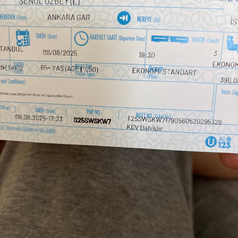 Tren Gecikmesi Nedeniyle Bilet İade Talebi